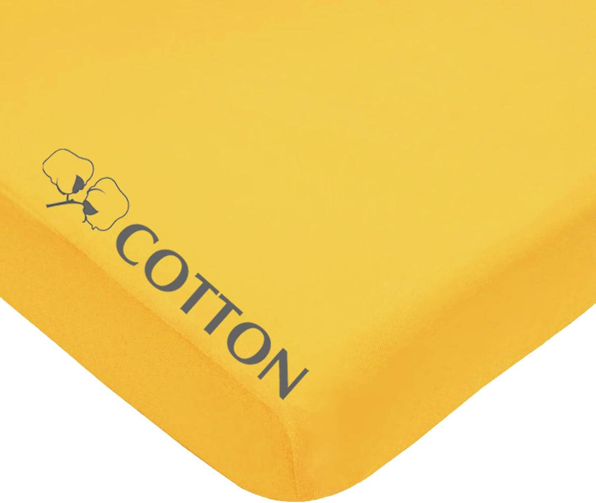 Cotton Fitted Crib Sheet 52x28", Golden Yellow