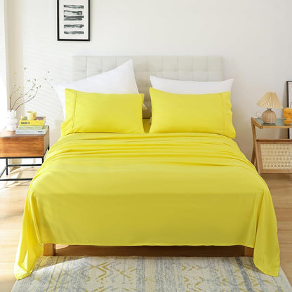 Twin Size Sheet Set, 3 Piece Soft Bed Sheets, Deep Pockets
