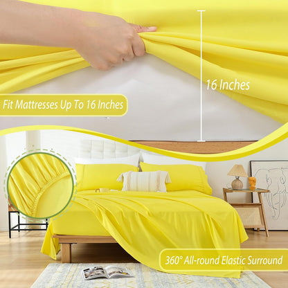 Twin Size Sheet Set, 3 Piece Soft Bed Sheets, Deep Pockets