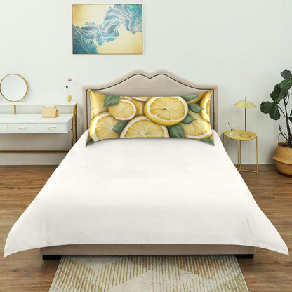 Yellow Lemons Leaves Satin Pillowcase for Hair and Skin Body Bed Pillow Cases Standard Size 20"X26" Throw Pillow with Envelope Closure for Men