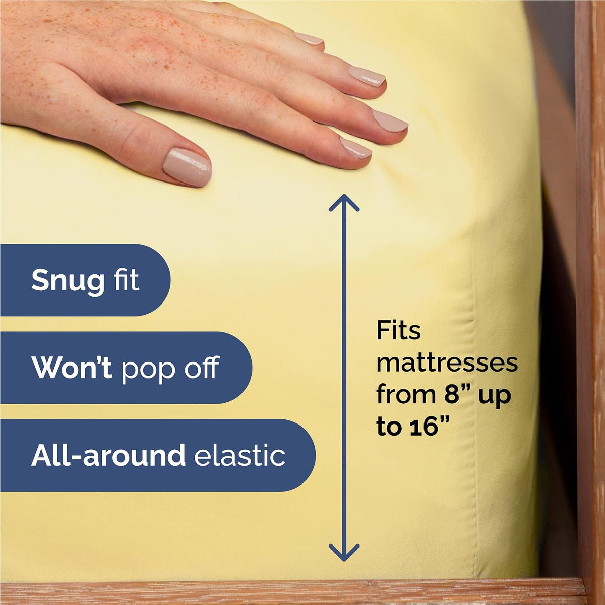 King 6 Piece Bed Sheet Set - Comfy, Breathable & Cooling Sheets - Yellow