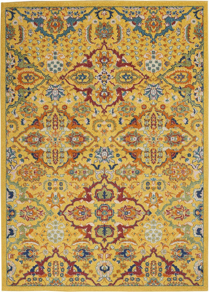 Allur Yellow Multicolor 4' x 6' Area Rug - Easy Clean, Non Shedding, Bed Room, Living Room, Dining Room, Kitchen (4' x 6')