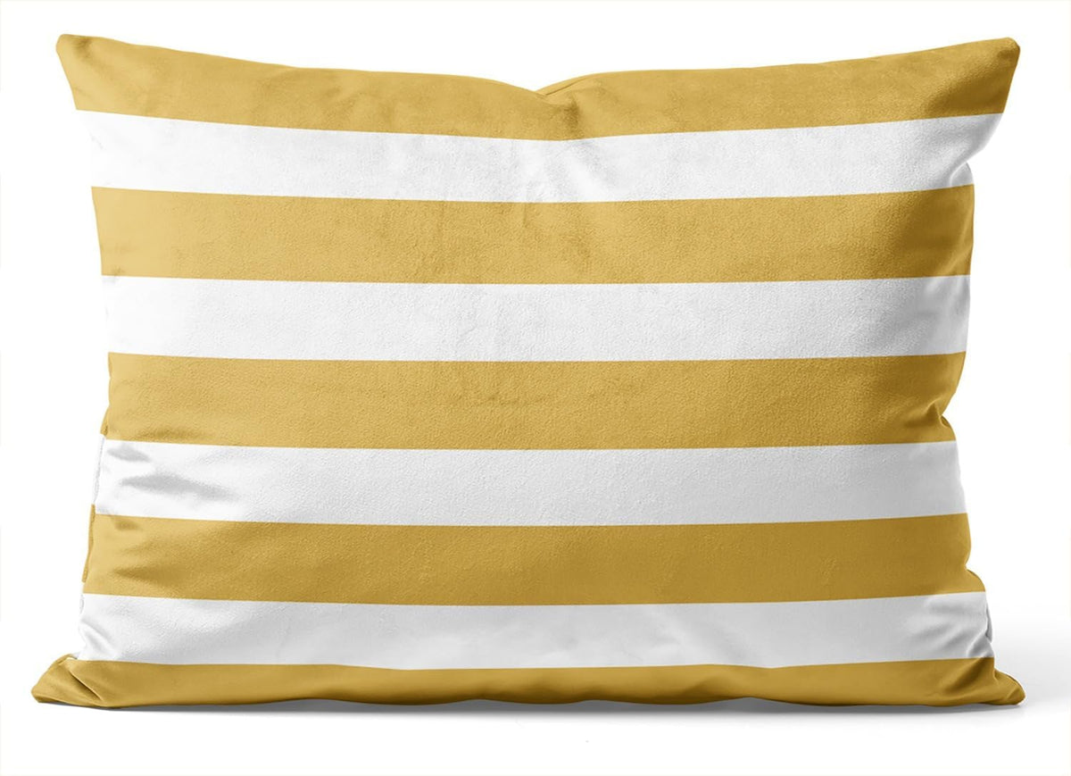 Yellow Stripe Standard Pillowcase Rectangle Zippered Double Sided Printing 20x26 Inches Decorative Throw Pillow Case Cushion Cover