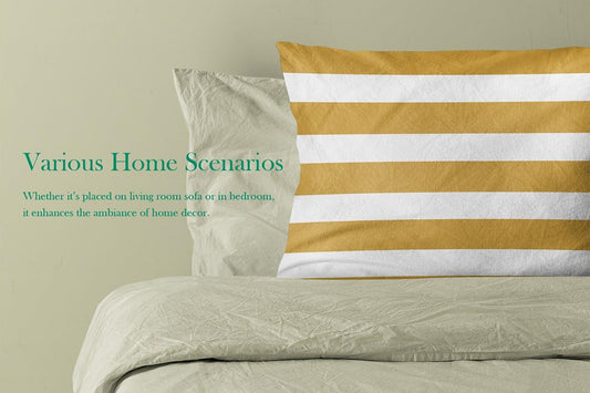 Yellow Stripe Standard Pillowcase Rectangle Zippered Double Sided Printing 20x26 Inches Decorative Throw Pillow Case Cushion Cover