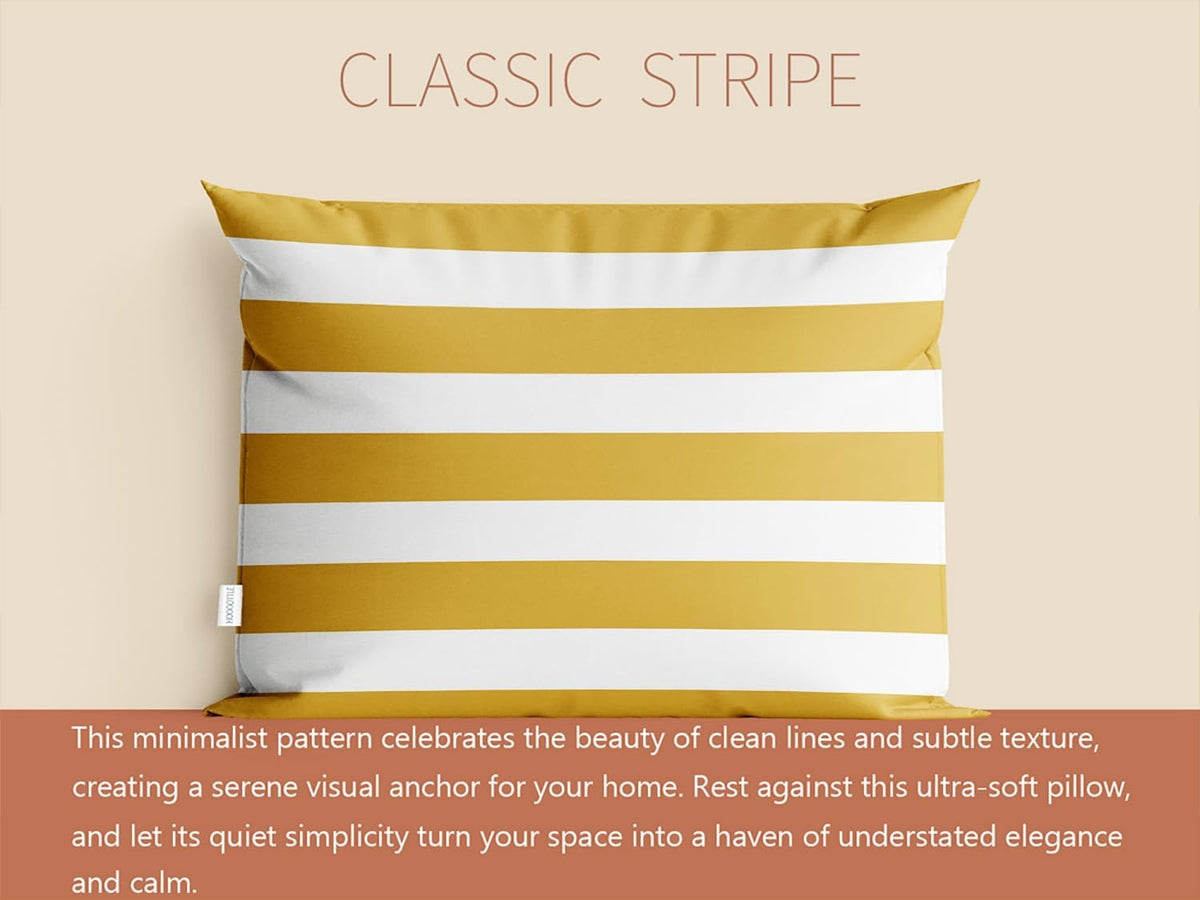 Yellow Stripe Standard Pillowcase Rectangle Zippered Double Sided Printing 20x26 Inches Decorative Throw Pillow Case Cushion Cover