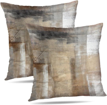 Throw Pillow Covers for Couch, 18x18 Inch, Set of 2, Beige
