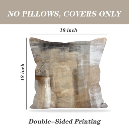 Throw Pillow Covers for Couch, 18x18 Inch, Set of 2, Beige