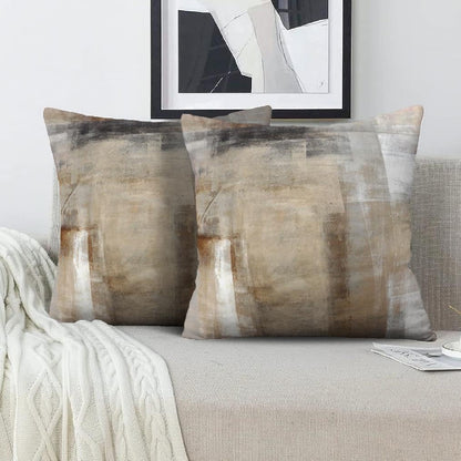 Throw Pillow Covers for Couch, 18x18 Inch, Set of 2, Beige