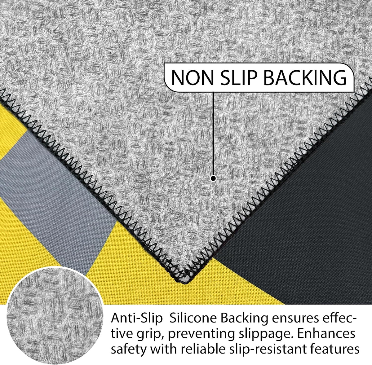 Classical Modern Black and Yellow Stripe Pattern Area Rug for Living Room 5x7 Outdoor Rug Non Slip&Non-Shedding Low Pile Indoor Large Carpets for Bedroom, Dining Room, Home Office, Bathroom