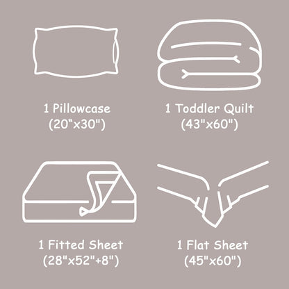4-Piece Microfiber Toddler Bedding Set, Yellow