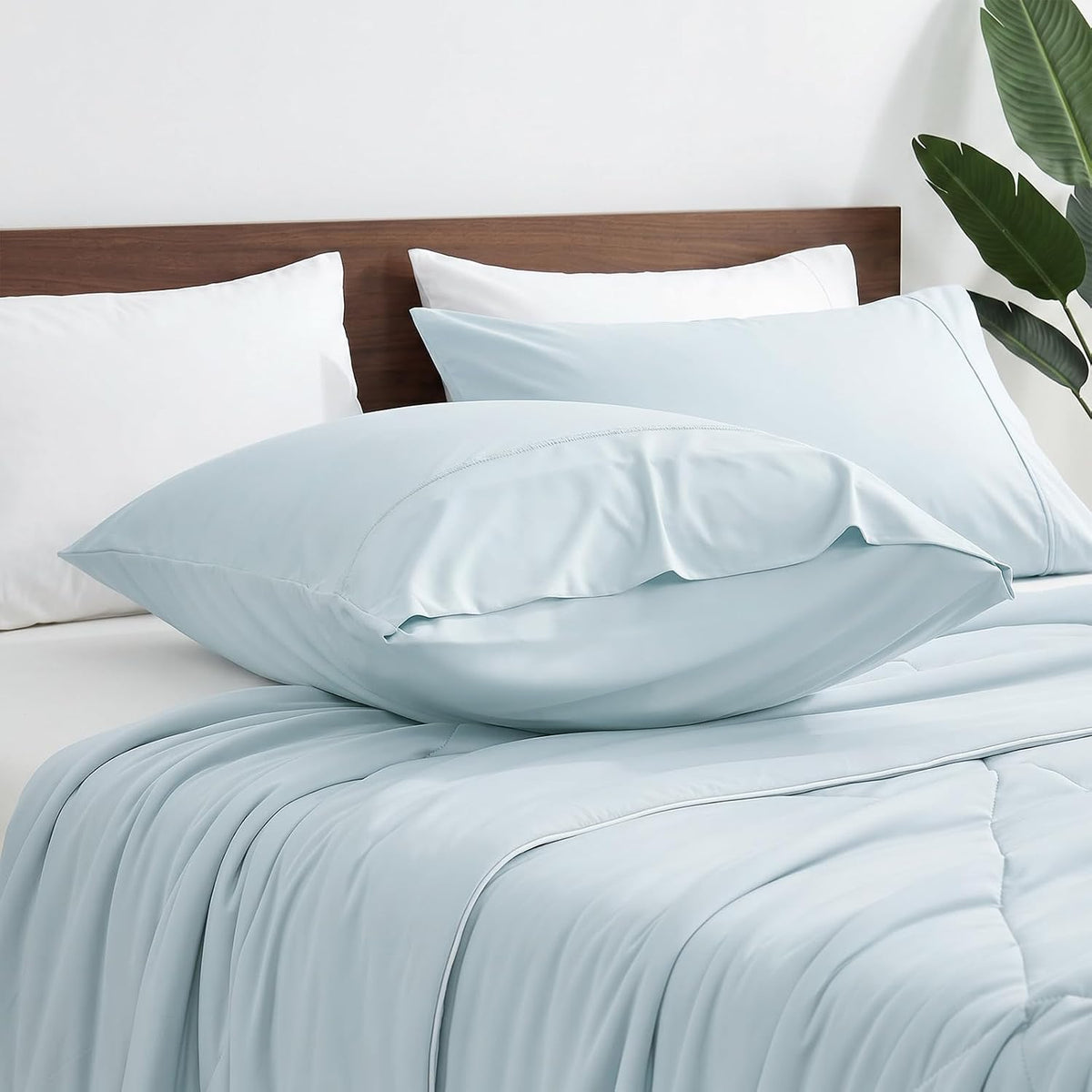 2 Pack Cooling Pillow Cases, Standard 20" x 26", Blue