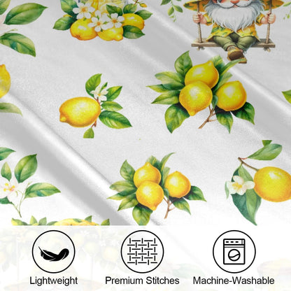 Satin Pillowcase for Hair and Skin Flower Yellow Lemon Soft Slip Cooling Pillow Covers with Hidden Zipper Standard Size Pillow Case for Bed Couch Women Men Kids Girls Boys 20x26in