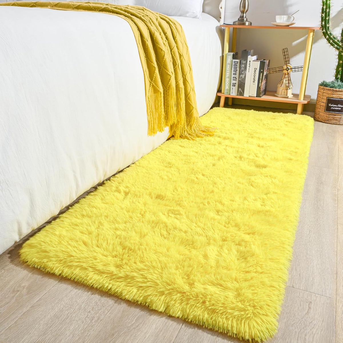 Fluffy Area Rugs 2x6, Soft Washable Shag Rug for Bedroom Girls Room