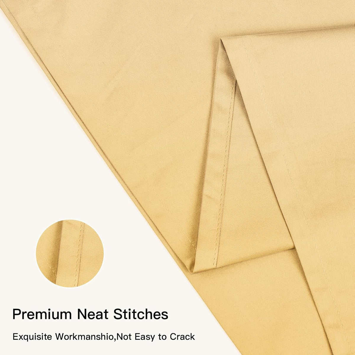 100% Cotton Standard Pillowcases Set of 2, 600 Thread Count Pillow Cases, 20x26 Inches, Super Soft and Breathable Envelope Closure (Mustard Yellow)