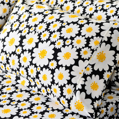 Ultra-Soft Microfiber Sheet Set - Double Brushed - Wrinkle and Stain Resistance - Fit 14 inches Deep Pocket - 4 Pieces Set (Twin, Yellow Daisies)