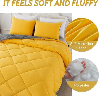 Lightweight 2 Pieces Comforter Set Twin Quilted Duvet Insert