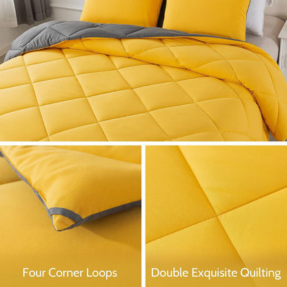 Lightweight 2 Pieces Comforter Set Twin Quilted Duvet Insert