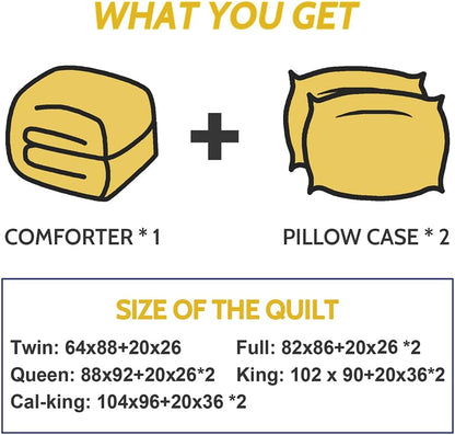 Lightweight 2 Pieces Comforter Set Twin Quilted Duvet Insert