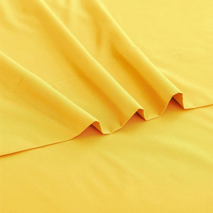 Flat Sheet Single,1 Pack Solid Flat Sheet Smooth Touch Hotel Quality (Twin, Yellow)