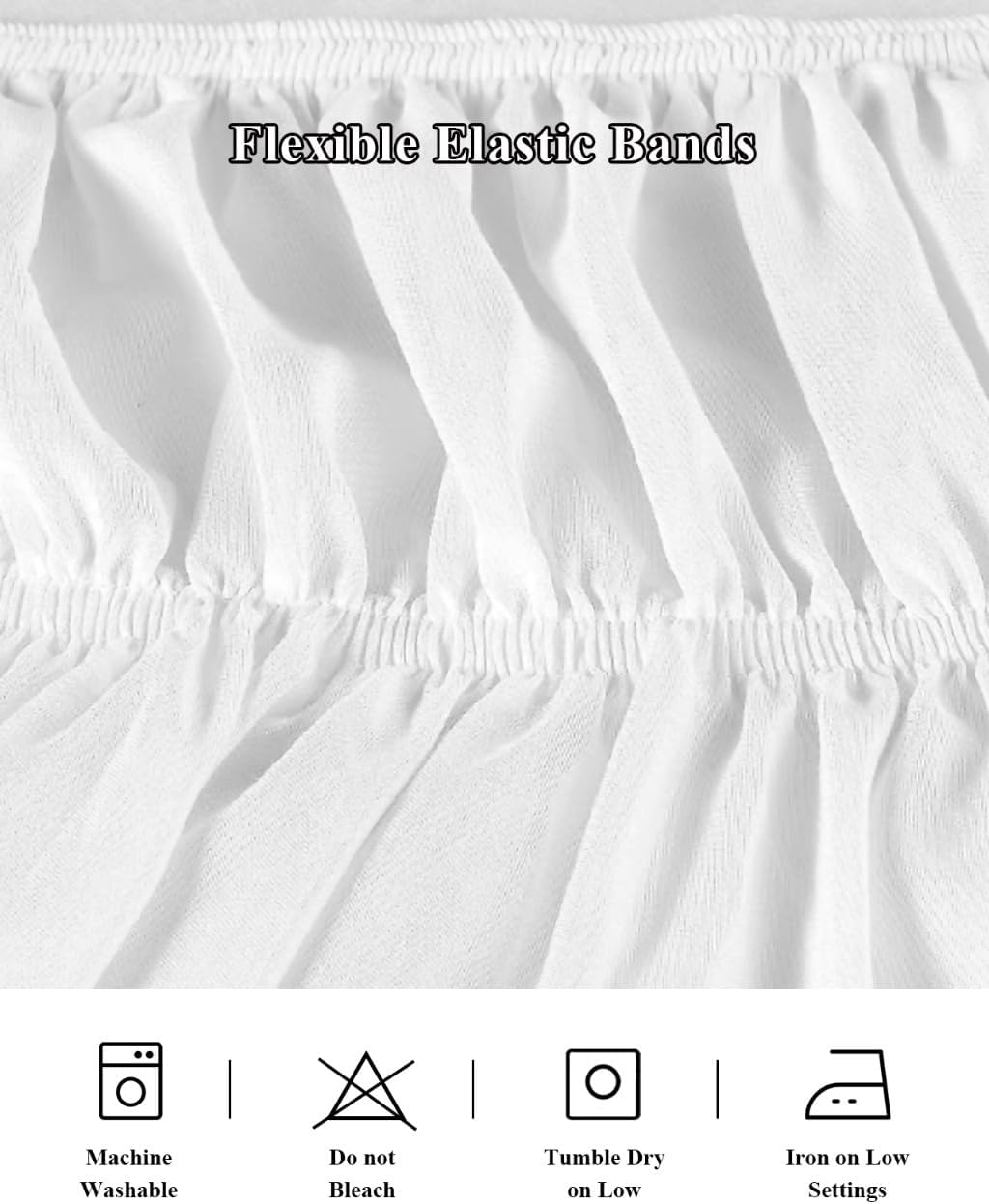 Ruffle Wrap Around Bed Skirts for Queen Beds 16" Drop Ombre Abstract Gradient Lemon Yellow and Gray Adjustable Elastic Ruffled Bed Skirt Pleated Luxury Dust Ruffles