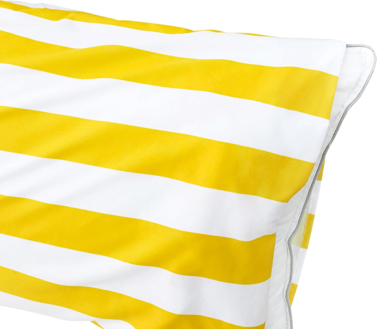 Queen Pillowcases Set of 4 – Yellow and White Striped 1800 Thread Count Brushed Microfiber Pillow Covers, Ultra Soft and Cozy with Envelope Closure, 20x30 Inches