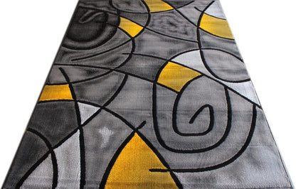 YHSF Modern Contemporary Area Rug, 5 Feet x 7 Feet - Yellow