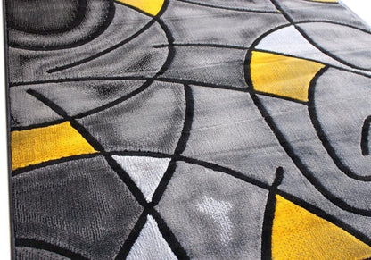 YHSF Modern Contemporary Area Rug, 5 Feet x 7 Feet - Yellow