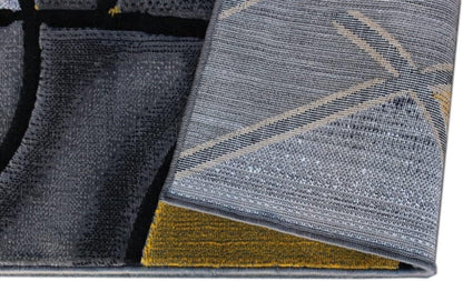 YHSF Modern Contemporary Area Rug, 5 Feet x 7 Feet - Yellow
