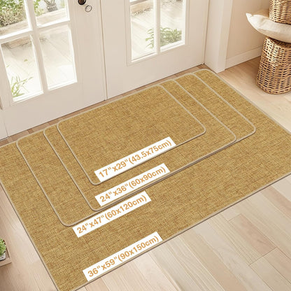 Ultra Thin Indoor Door Mat 17"x29", Non Slip Low-Profile Doormats