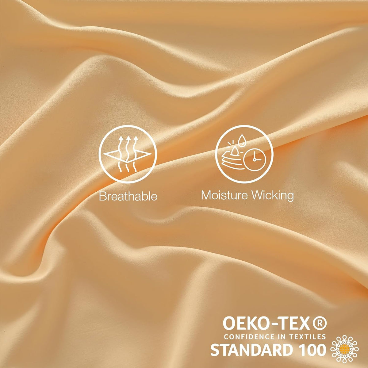 Full Size Bed Sheets Set, Yellow Cooling Hypoallergenic Microfiber Double Bed Sheets, Soft Oeko-Tex Extra Deep Pocket Sheets & Pillowcases Wrinkle Free Bedsheets