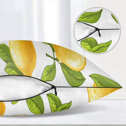 Spring Summer Yellow Lemon Body Pillow Covers Decorative Soft Bedding Satin Pillowcase with Zipper Closure Cooling Breathable Long Pillow Case-21"x 54"
