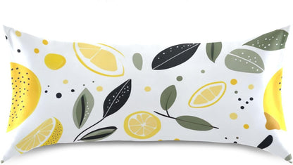 Yellow Lemons Satin Pillowcase for Hair and Skin Body Bedding Pillow Case Standard Size 20"X26" Decorative Pillows Cases with Envelope Closure for Pillow