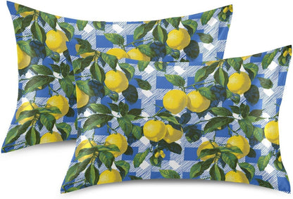 Satin Pillowcase 1 Pack Lemon Yellow Citrus Fruits (34) Similar to Silk Pillow Cases, 20" x 26" Soft Smooth Breathable Cool Pillow Cover for Hair and Skin, Standard Size