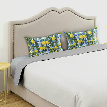 Satin Pillowcase 1 Pack Lemon Yellow Citrus Fruits (34) Similar to Silk Pillow Cases, 20" x 26" Soft Smooth Breathable Cool Pillow Cover for Hair and Skin, Standard Size