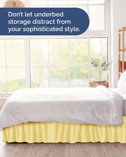CGK Linens Wrap Around Dust Ruffle Bed Skirt - Full, 18" Yellow