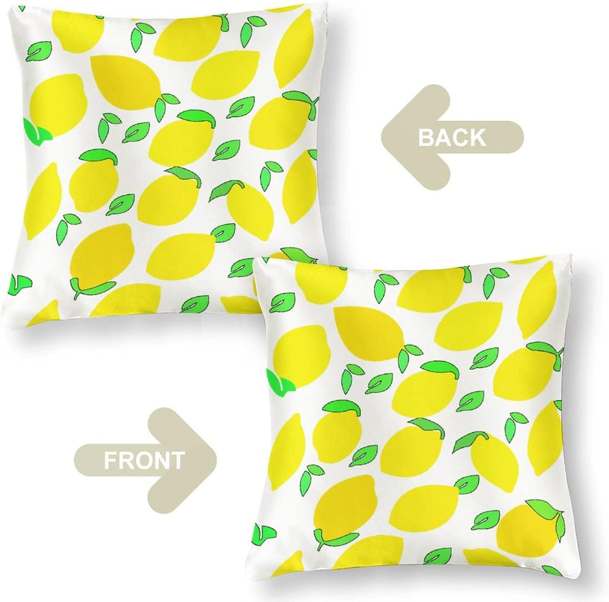 Decor Pillows 16"x16" Lemon Yellow Satin Square Throw Pillow Covers Spring Summer Decorative Throw Pillow Covers Hidden Zipper Decorative Couch Pillow Cover for Sofa Summer Pillow Covers