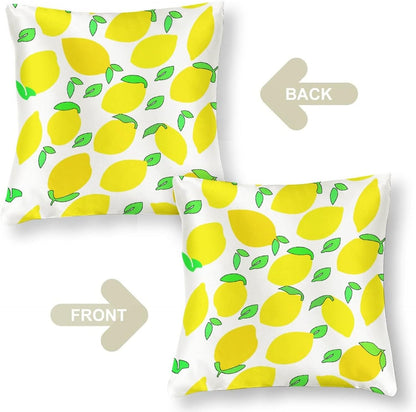 Decor Pillows 16"x16" Lemon Yellow Satin Square Throw Pillow Covers Spring Summer Decorative Throw Pillow Covers Hidden Zipper Decorative Couch Pillow Cover for Sofa Summer Pillow Covers