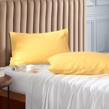 Standard Microfiber Pillowcases Set of 2, 20"x30" (Yellow)