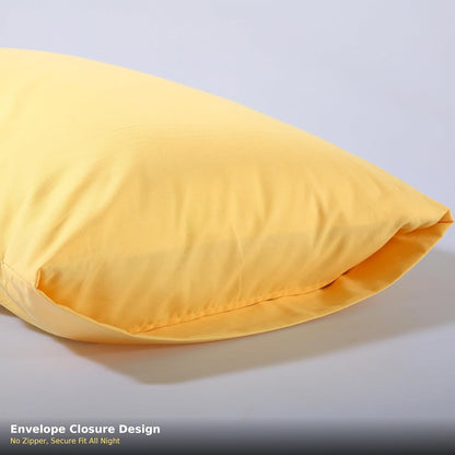 Standard Microfiber Pillowcases Set of 2, 20"x30" (Yellow)