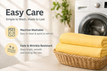 Standard Microfiber Pillowcases Set of 2, 20"x30" (Yellow)