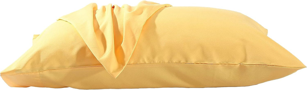 Standard Microfiber Pillowcases Set of 2, 20"x30" (Yellow)
