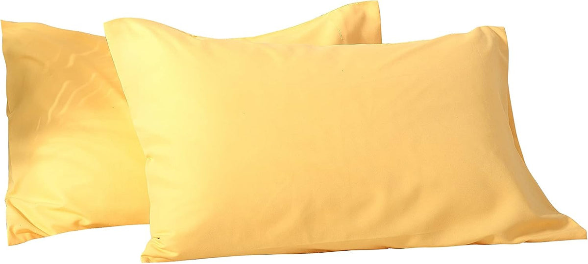 Standard Microfiber Pillowcases Set of 2, 20"x30" (Yellow)