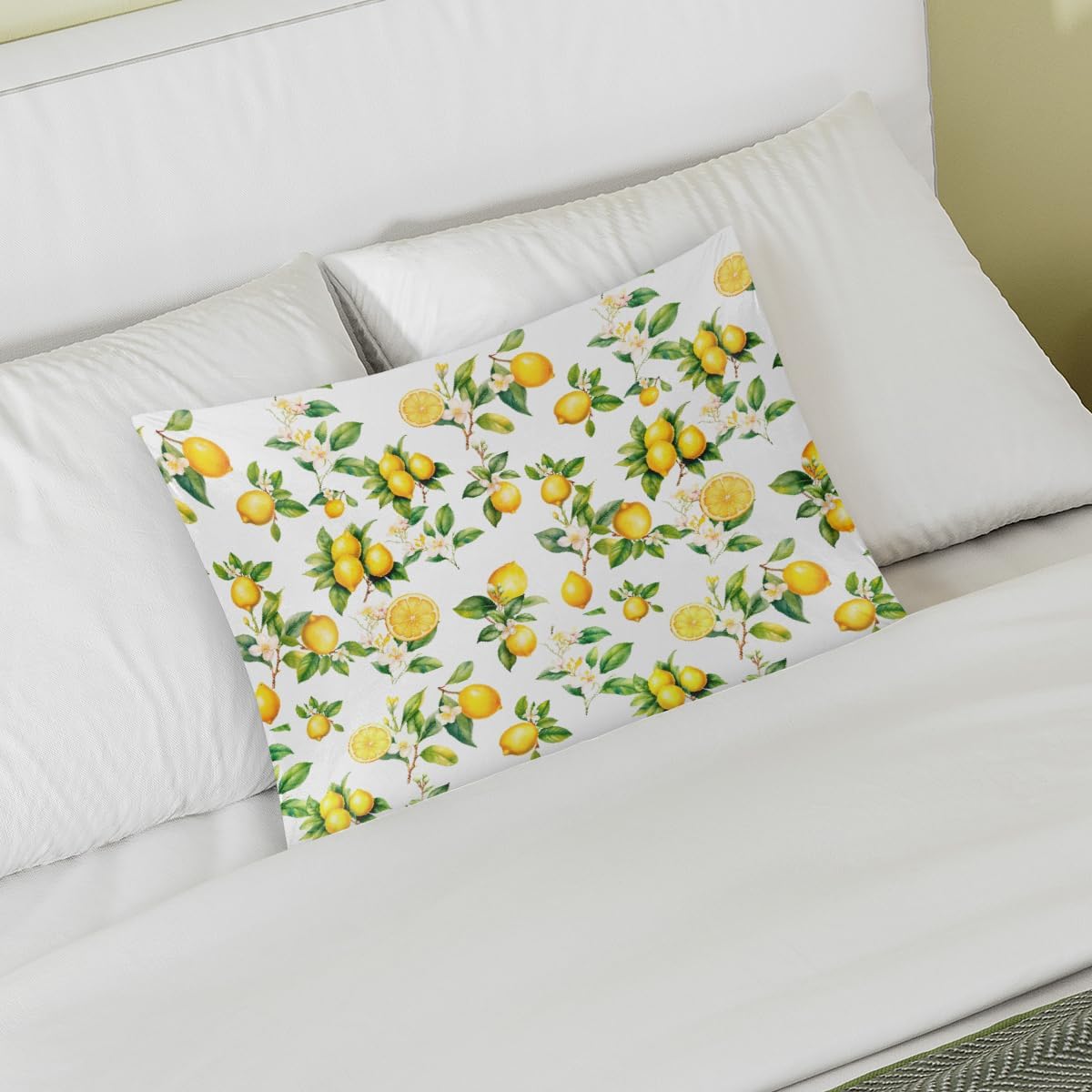 Lemon Satin Pillowcase for Hair and Skin Soft Silk Pillow Case Slip
