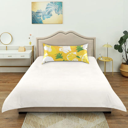 Satin Pillowcase 1 Pack Pillow Case with Envelope Closure Standard Size Pillow Cover 26 x 20 Inch Soft Breathable Poodle and Lemon Yellow