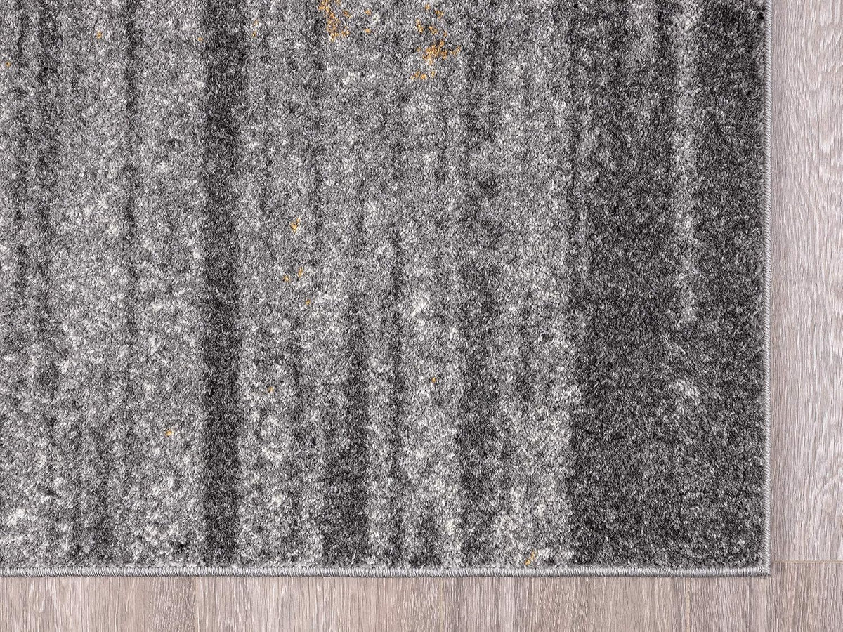 Yellow & Grey Bold Splatter Ring Contemporary 5'3" x 7'6" Area Rug - Laguna Collection Modern Style Accent Rug Rugs