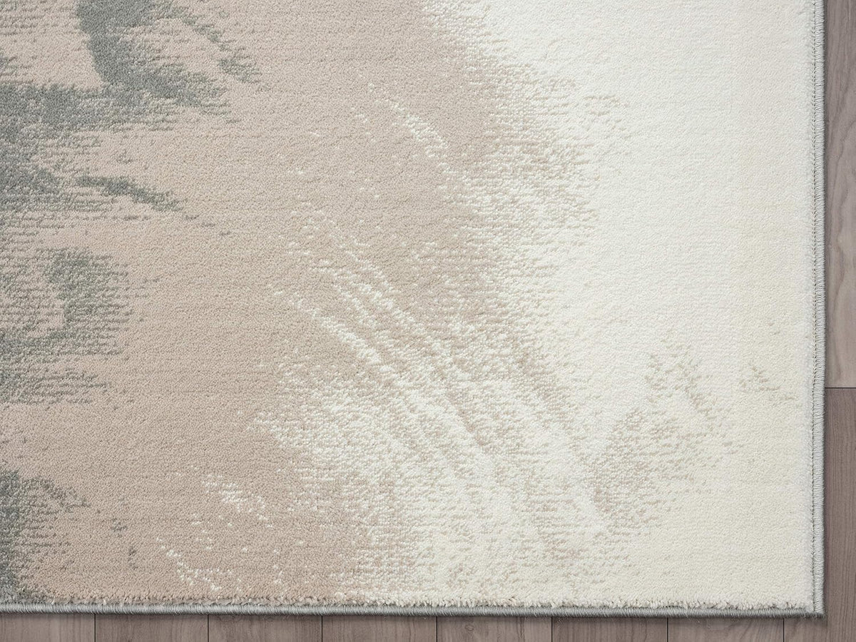 Rugs Modern 4' x 6' Neutral Beige & Cream Swirl Area Rug - Contemporary Geometric 3D Bedroom Rug