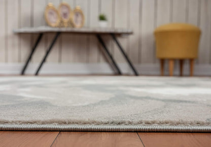 Rugs Modern 4' x 6' Neutral Beige & Cream Swirl Area Rug - Contemporary Geometric 3D Bedroom Rug