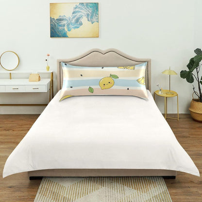 Yellow Lemons Satin Pillowcase for Hair and Skin, Soft Breathable Pillow Case Anti-Wrinkle Cooling Silk Pillow Cover with Envelope Closure for Bedroom, Standard 20 x 26 Inches
