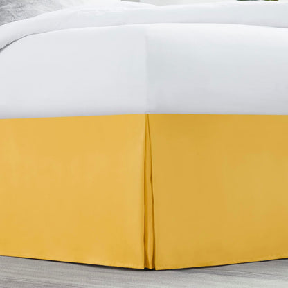 Yellow Bed Skirt Cal King Size - Cal King Bed Skirt 14 Inch Drop - Brushed Microfiber Bed Skirts - Hotel Quality Pleated Bed Skirt - Shrinkage & Fade Resistant