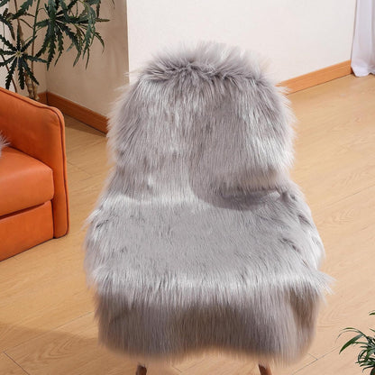 linmopm Faux Fur Sheepskin Rug, Grey, 2x3 ft